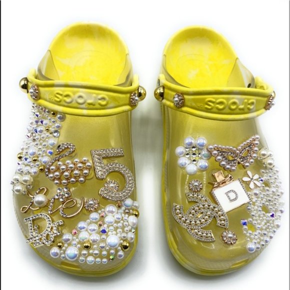 Shoes - LEMONADE YELLOW TRANSLUCENT CLOGS WITH CHARMS